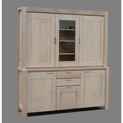 Vaisselier Karla à 1 porte vitrée + 2 portes bois