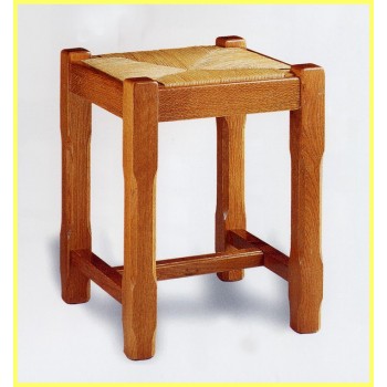 Tabouret de table campagnard dessus paille