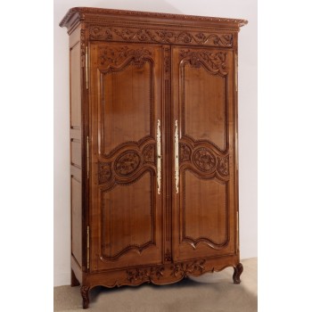 Armoire normande 2 portes Perle en merisier de hauteur 2,30